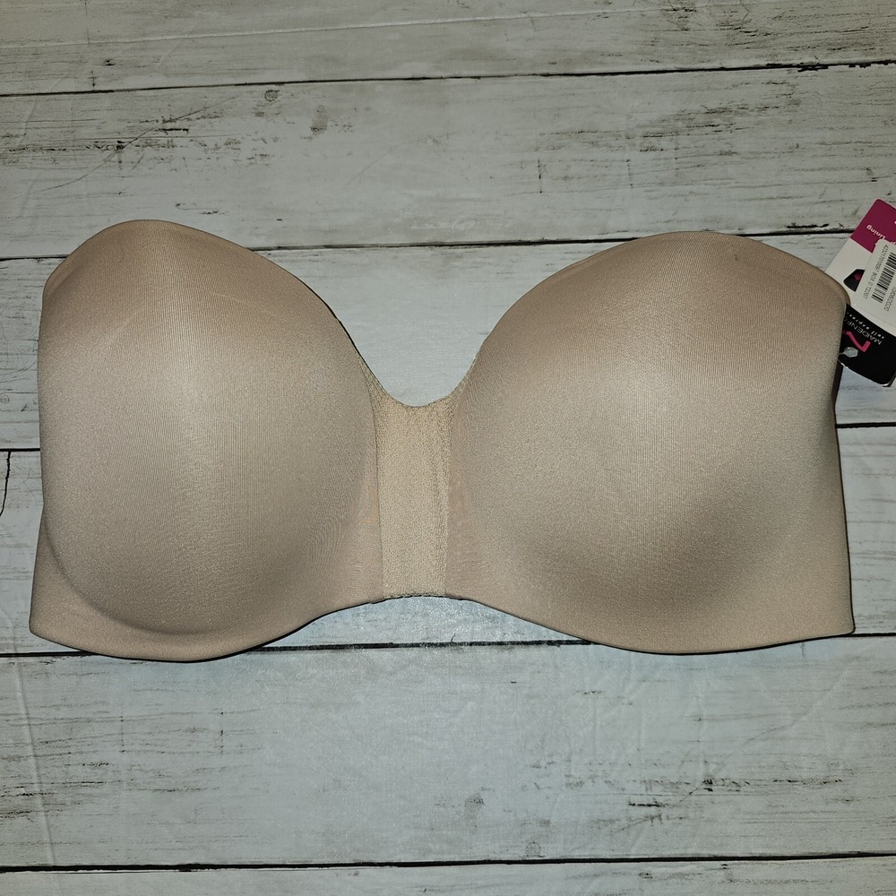 Maidenform Bra Womens 34D Tan Strapless Wire Free Soft Nude MISSING STRAP NEW